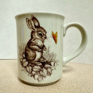 Vintage Otagiri Charming Bunny and Butterfly Mug